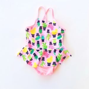 Cat & Jack Pink Cactus Swim Suit Size 2T